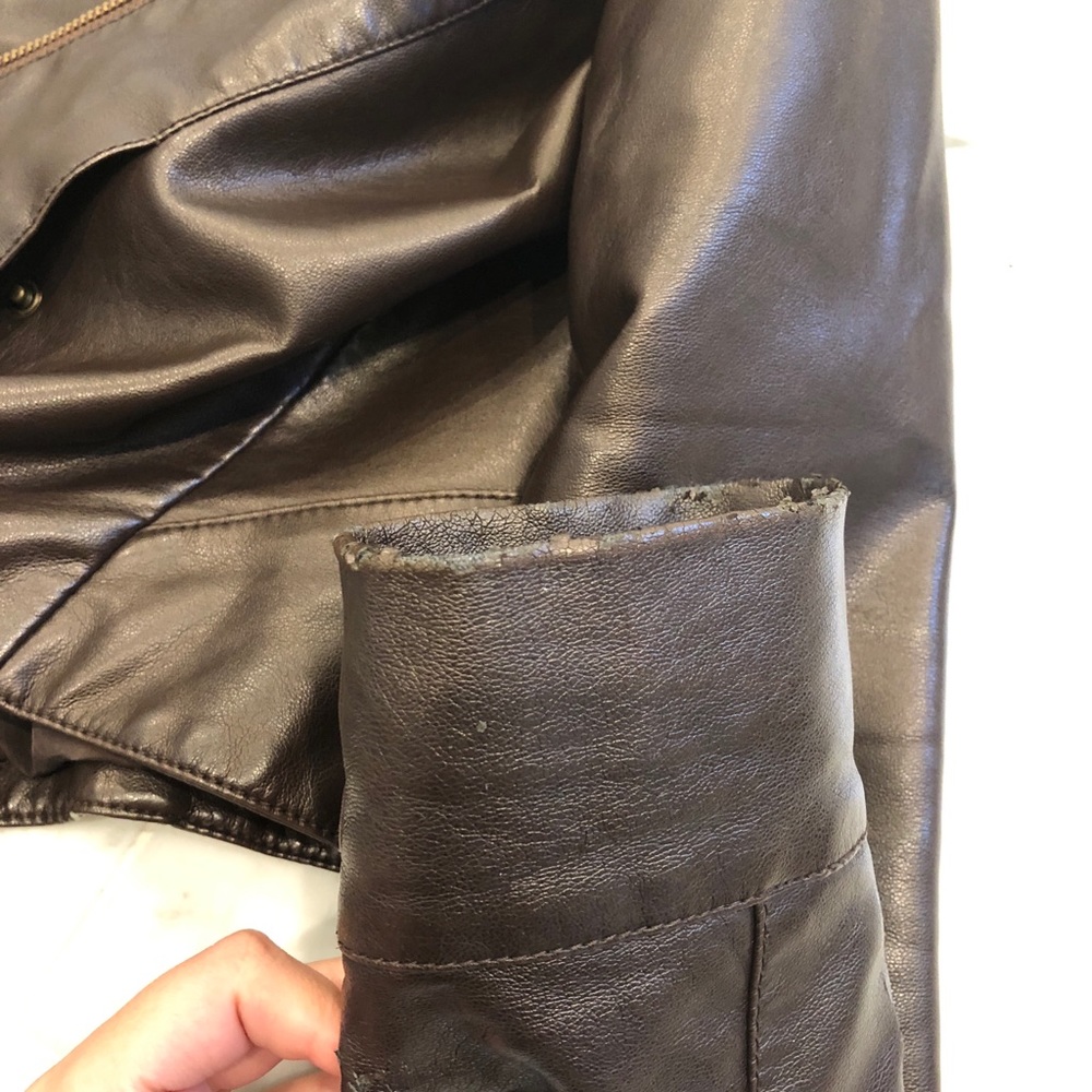 Bebe dark brown faux leather jacket size small - Picture 2 of 5